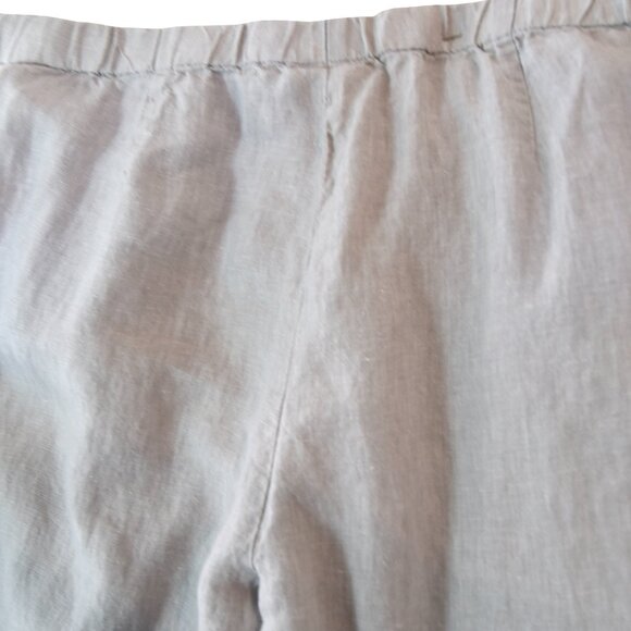J. Jill Love Linen Pants Size L Beige Gray 100% Linen Relaxed Casual Coastal - Picture 3 of 9